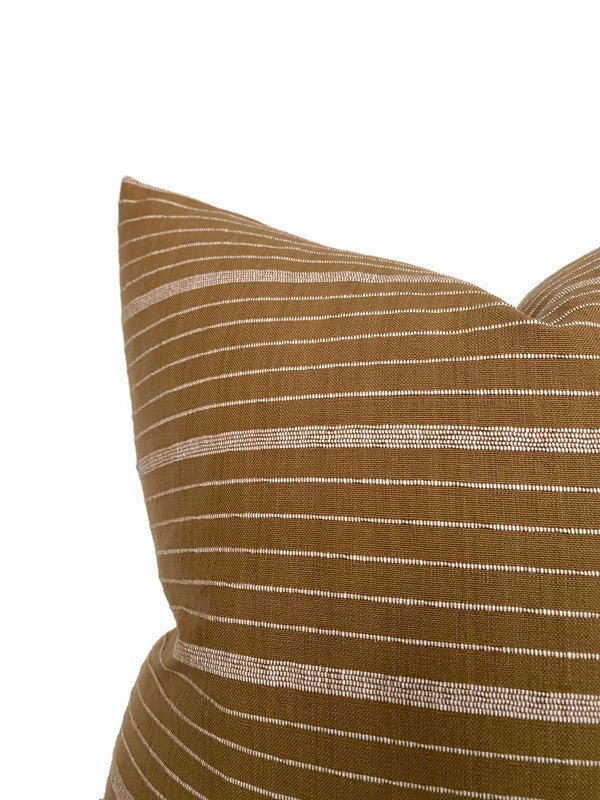 Cusco Stripe Pillow Cover in Sand Brown