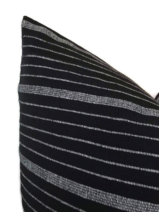 Cusco Stripe Pillow Cover in Jet Black