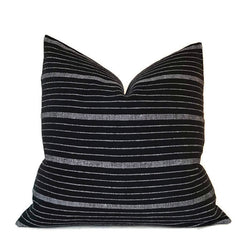 Cusco Stripe Pillow Cover in Jet Black