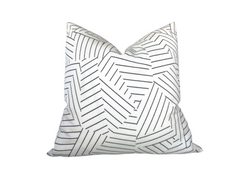 Schumacher Indoor Outdoor Deconstructed Stripe Pillow Cover in Black