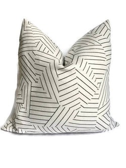 Schumacher Deconstructed Stripe Pillow Cover in Black