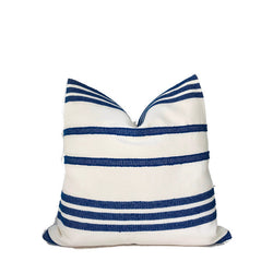 Schumacher Dune Stripe Pillow Cover in Blue