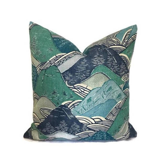 Kelly Wearstler Edo Pillow Cover in Teal