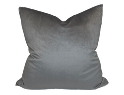 Schumacher Empress Velvet Pillow Cover in Pewter