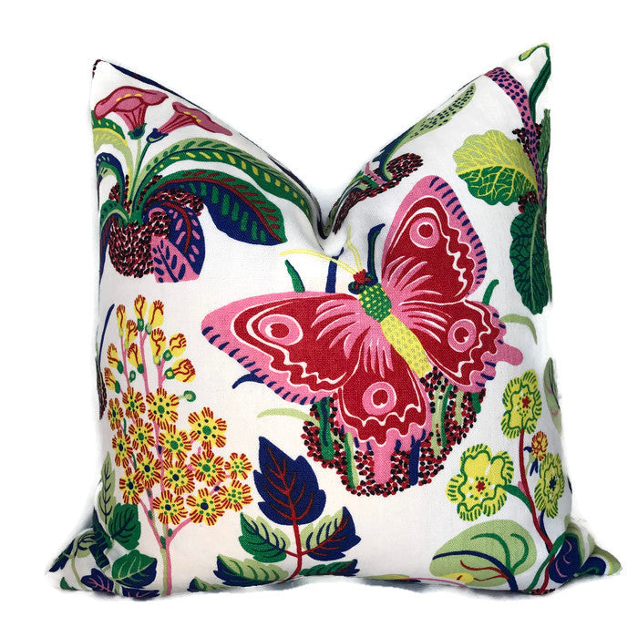 Schumacher Exotic Butterfly Pillow Cover in Spring