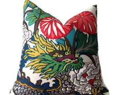 Schumacher Chiang Mai Dragon Pillow Cover in Alabaster