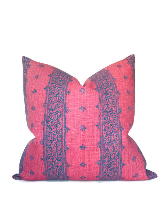 Peter Dunham Fez Pillow Cover in Raspberry and Indigo