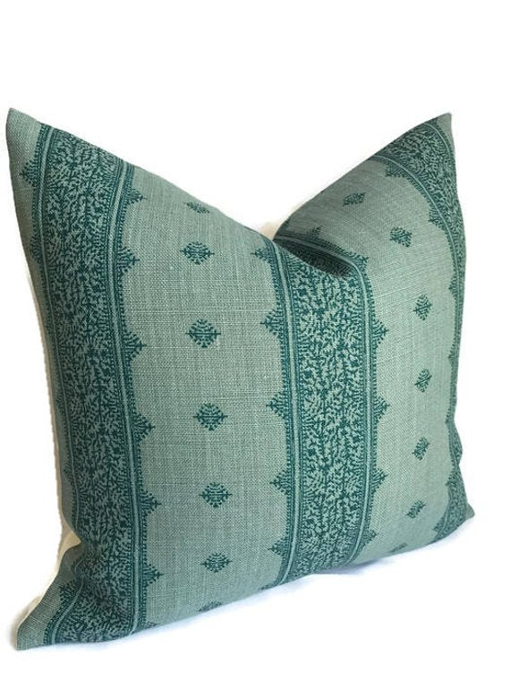 Peter Dunham Fez Pillow Cover in Teal Blue