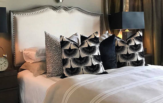 Genevive Gorder Flock Velvet Pillow Cover in Onyx