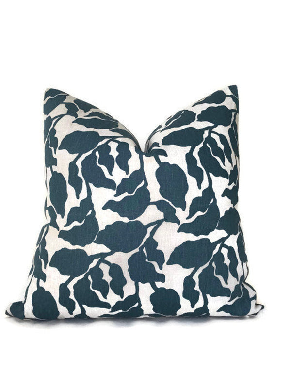 Flores Pillow Cover in Pacific Blue, Walter G Pillows, Decorative Throw Pillows