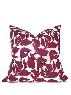 Flores Pillow Cover in Sangria, Walter G Pillows, Decorative Throw Pillows