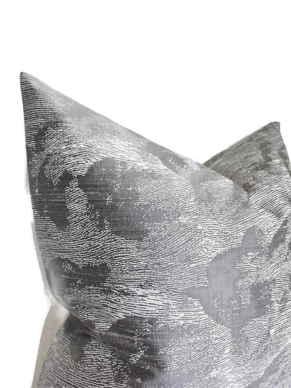 Schumacher Cloud Toile Pillow Cover in Fog Grey