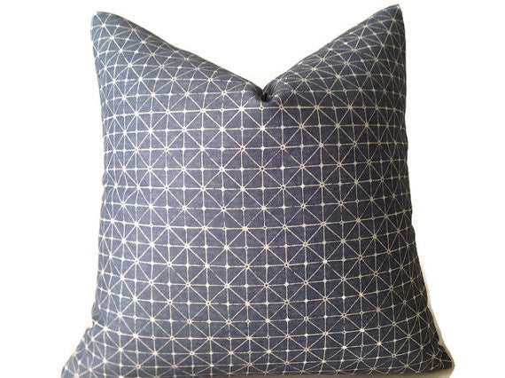 Fano Pillow Cover in Blue, Designer Pillows