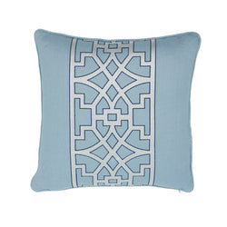 Schumacher Don't Fret Pillow Cover in Sky Blue