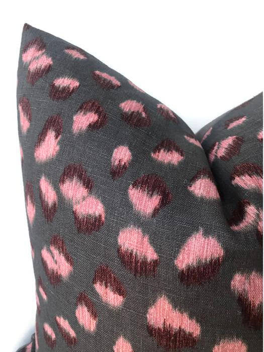 Kelly Wearstler Feline Pillow Cover in Graphite Rose