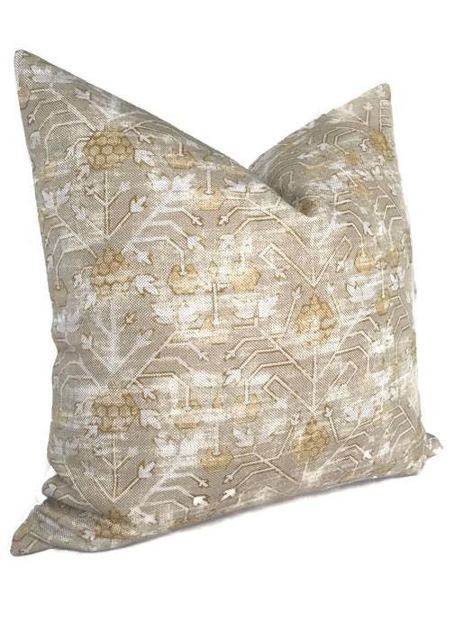 Koty Pillow Cover in Taupe, Designer Pillows