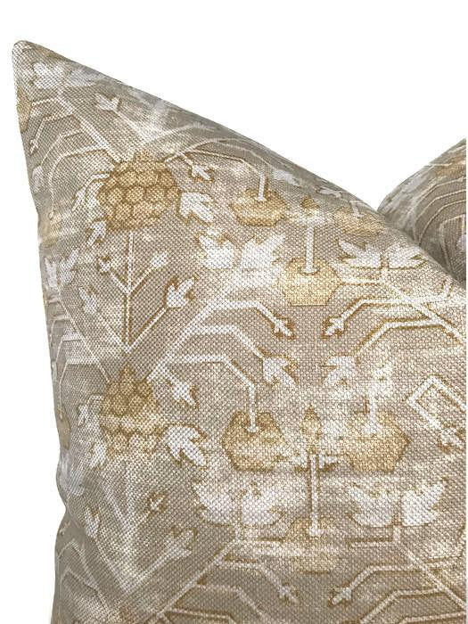 Koty Pillow Cover in Taupe, Designer Pillows