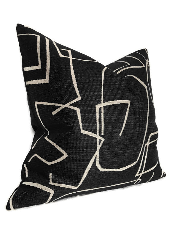 Kravet Abstract Pillow Cover in Black