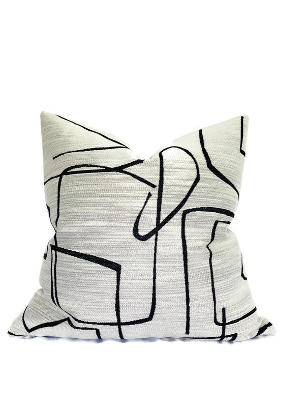 Kravet Abstract Pillow Cover in Ivory Onyx