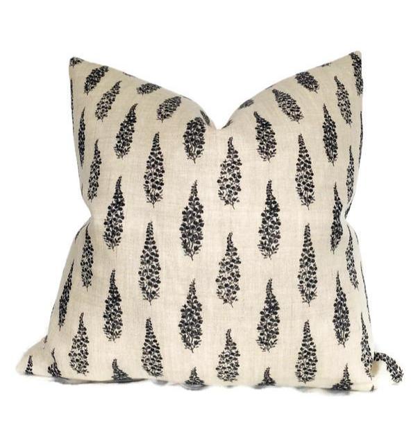 Clay McLaurin Hollyhock Pillow Cover in Jet