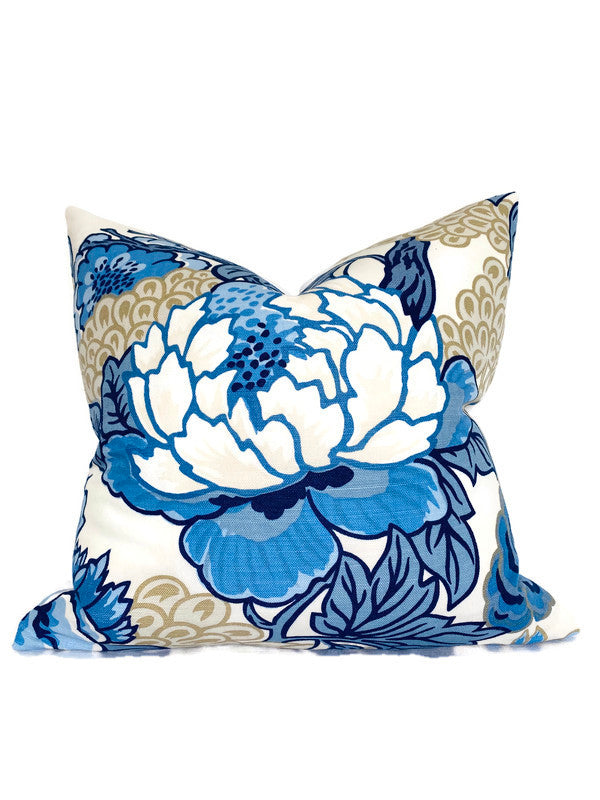 Honshu Pillow Cover in Blue and Beige