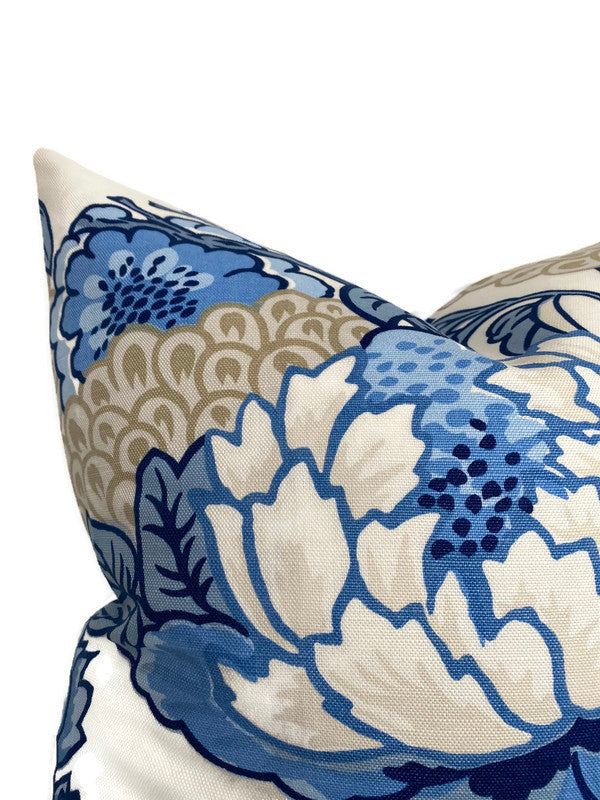 Honshu Pillow Cover in Blue and Beige