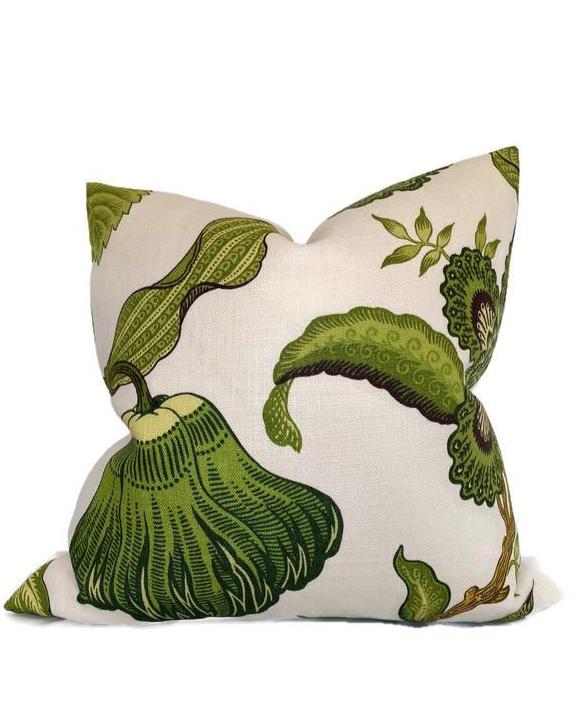 Schumacher Hothouse Flowers in Verdance Pillow Cover