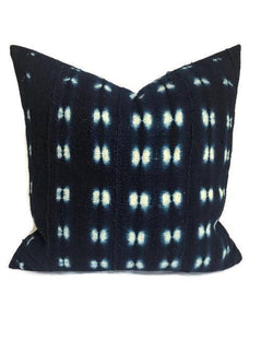 Indigo Blue African Mudcloth Pillow Cover