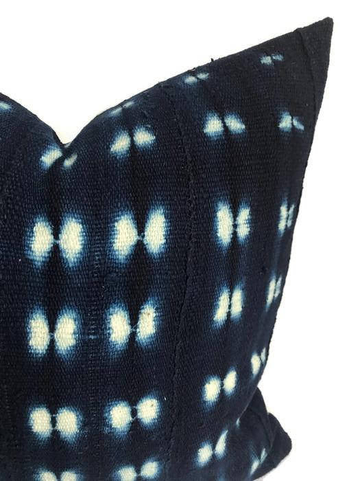 Indigo Blue African Mudcloth Pillow Cover