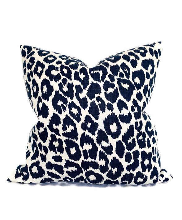 Schumacher Indoor/Outdoor Iconic Leopard Pillow Cover in Ink