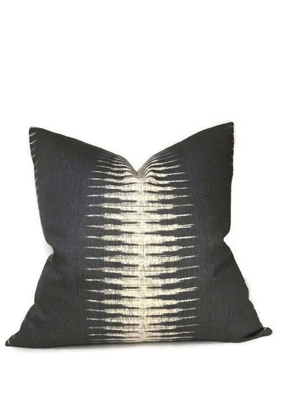 Peter Dunham Ikat Pillow Cover in Charcoal