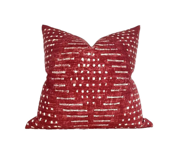 Ready to Ship, 16x16 Mali Pillow Cover in Red