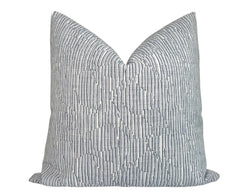 Cadence Striped Pillow Cover in Denim Blue