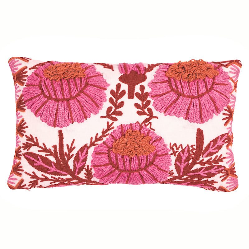 Ready to Ship, 12x16, Schumacher Marguerite Embroidery Pillow Cover in Blossom