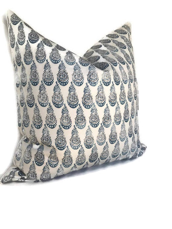 Tiba Pillow Cover in Blue, Designer Pillows