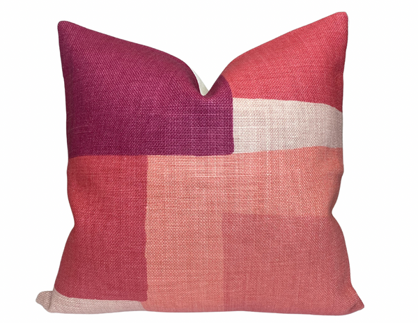 Peter Dunham Collage Pillow Cover in Coral Pink