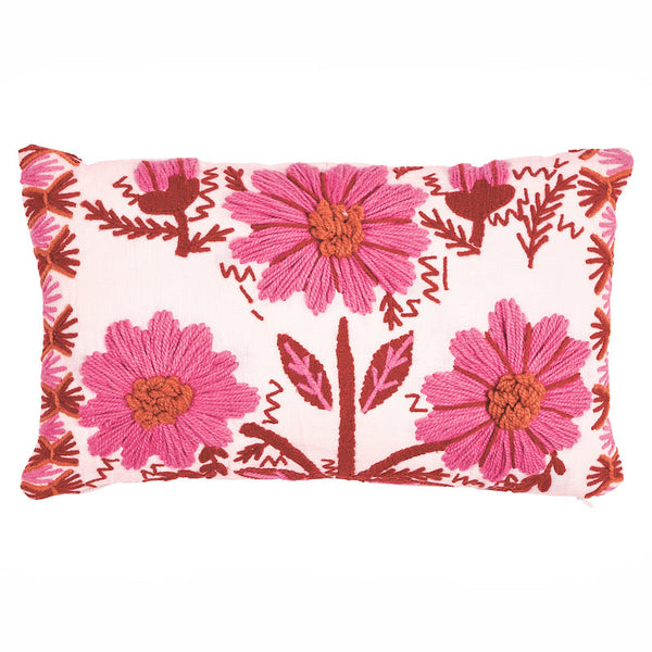 Ready to Ship, 12x16, Schumacher Marguerite Embroidery Pillow Cover in Blossom