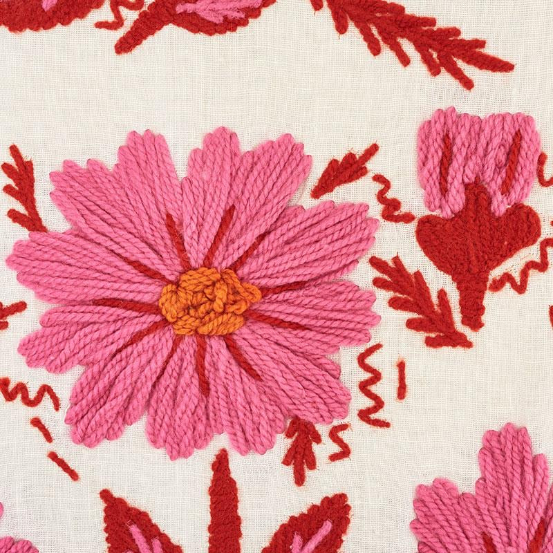 Ready to Ship, 12x16, Schumacher Marguerite Embroidery Pillow Cover in Blossom