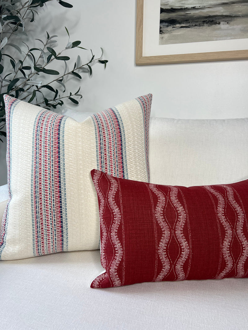 Schumacher Bendita Stripe Pillow Cover in Rose