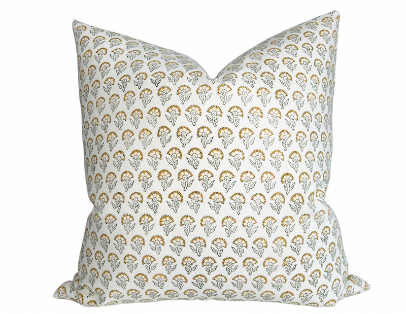 Floral Pillow Cover in Marigold