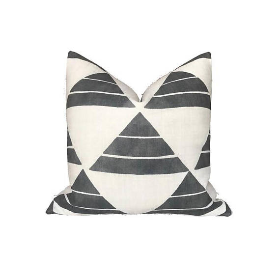 Urah Pillow Cover in Black, Designer Pillows