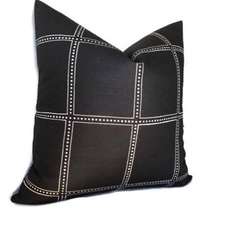 Ponte Pillow Cover in Black, Designer Pillows