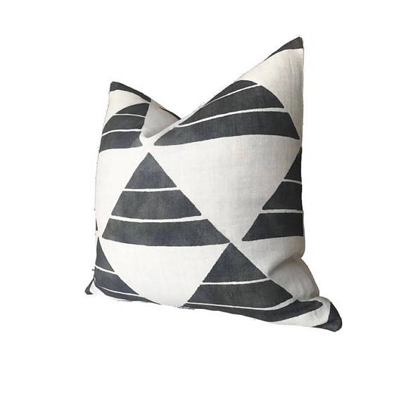 Urah Pillow Cover in Black, Designer Pillows