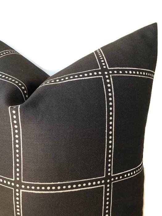 Ponte Pillow Cover in Black, Designer Pillows