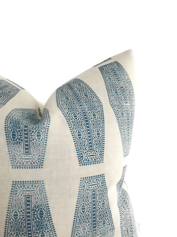 Inlay Pillow Cover in Lake Blue