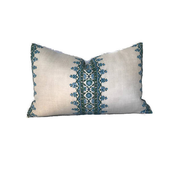 Peter Dunham Isfahan Stripe Pillow Cover in Blue/Green