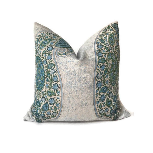 Peter Dunham Isfahan Paisley Pillow Cover in Blue Green