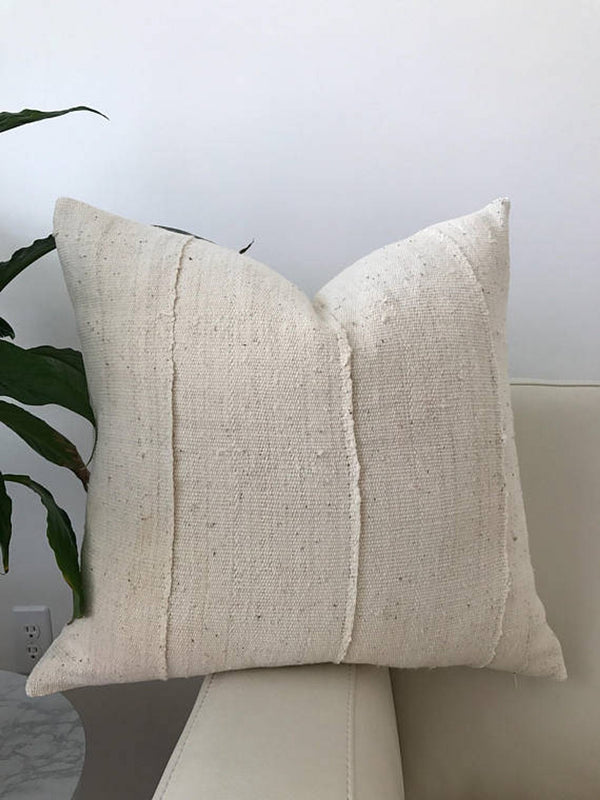 Ivory Mudcloth Pillow Cover