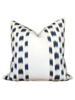 Schumacher Izmir Stripe Pillow Cover in Indigo Blue