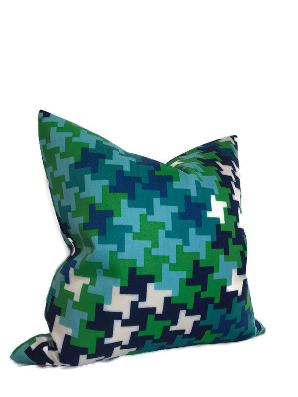 Schumacher Trina Turk Jax Outdoor Pillow Cover in Azure, Indoor Outdoor Pillow